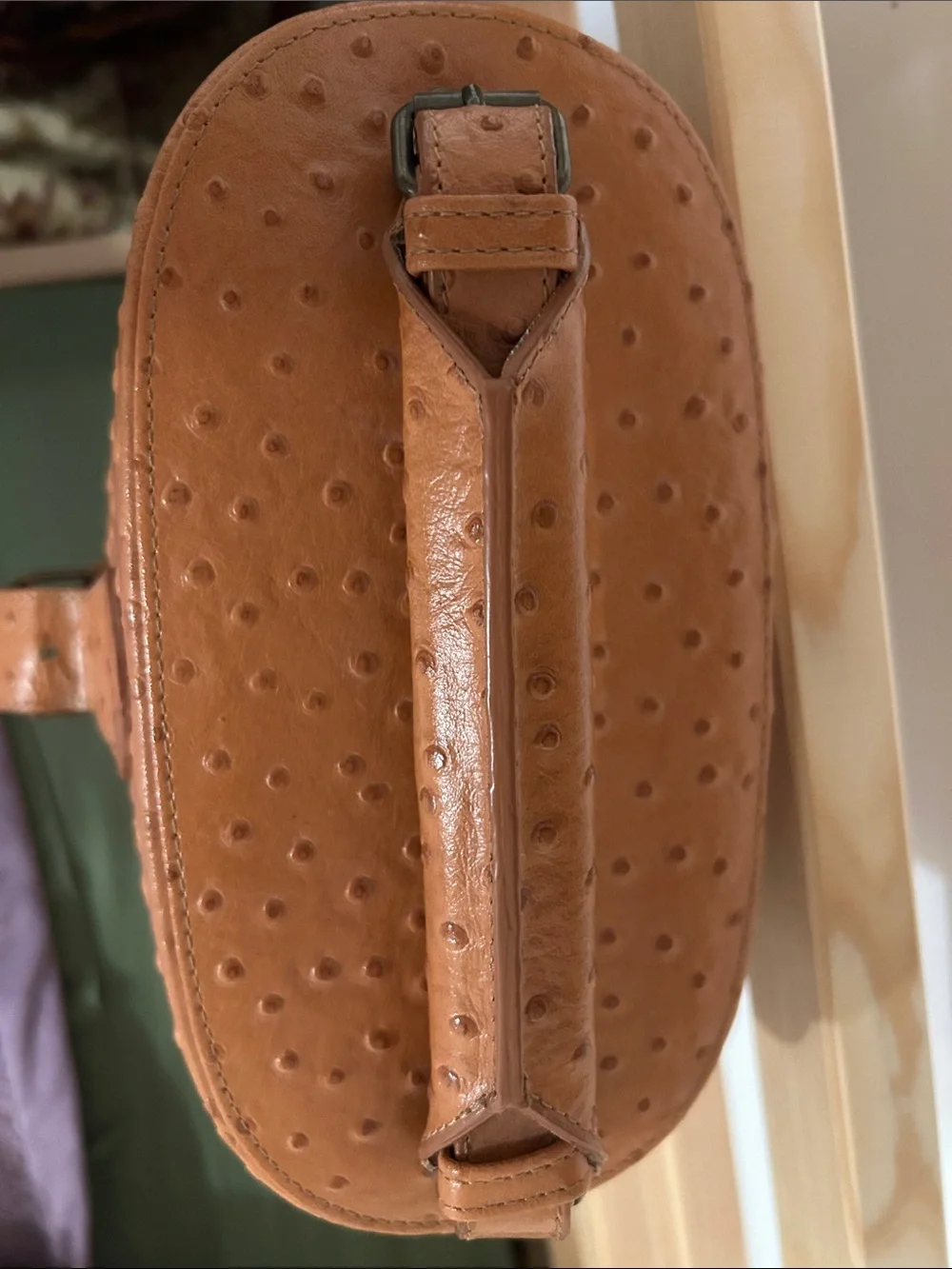 Vintage “Mark Paul” Ostrich Leather Wine Tote Bag